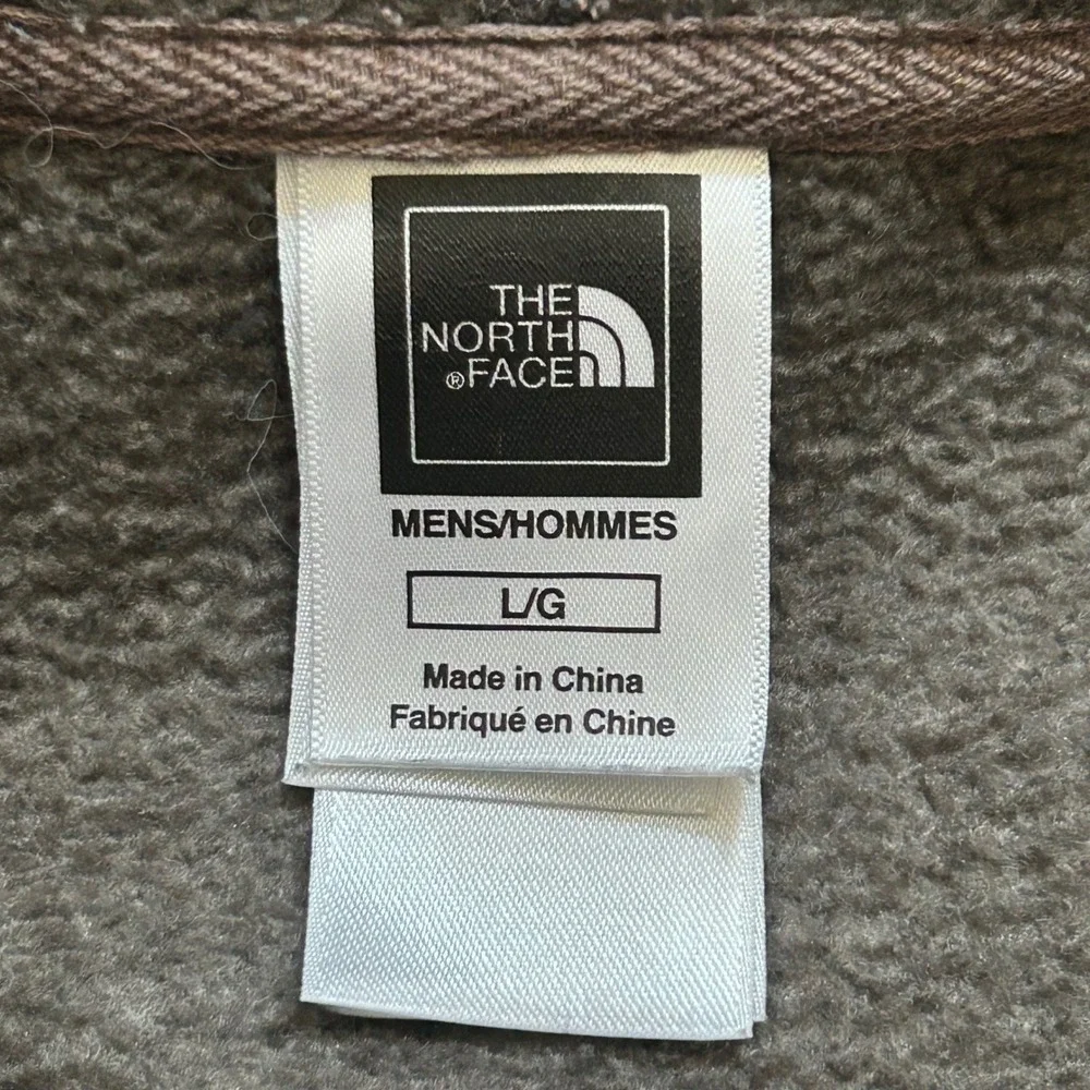 The North Face Mens L Full Zip Fleece Lined Hoodie Balaclava Face Mask Gray